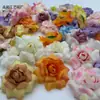 Cabeças de flores de rosa artificiais para decoração de casamento, acessórios DIY feitos à mão, flores de seda multicoloridas, materiais florais de 9 cm