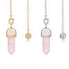 AliExpress alta venda pedra de energia colorida coluna hexagonal de ponta dupla pêndulo espiritual meditação joia de cristal natural atacado