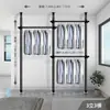 Arara de Roupas de Chão ao Teto Sem Furos, Rack de Armazenamento para Sala de Estar, Haste de Suporte para Varanda Quarto, Rack Combinado para Guarda-Roupa