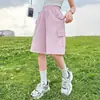 Shorts de Hilo de Hielo para Niña hasta la Rodilla para Verano, Shorts Cargo para Niños, Pantalones Deportivos de Secado Rápido para Niñas Mayores, Modernos