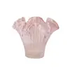 Vaso de Vidro Rosa Estilo Francês de Luxo Leve com Boca Ondulada, Projetado para Sala de Estar e Quarto, Vaso de Flores Decorativo, Ornamento de Decoração para Casa