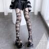 Meias Jarrete Sexy Femininas, Meias Pretas, Meias-Calça Peça Única de Renda de Rede, Meias Finas Vazadas Estilo Japonês JK de Tubo Alto Vazadas, Pernas Bonitas, Estilo Puro Desejo