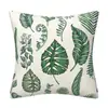 Funda de almohada de hoja de planta verde tropical decoración del hogar cojín de sofá funda de cojín venta al por mayor de comercio exterior transfronterizo
