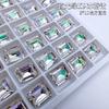 Uñas de arte con punta de diamante, cristal de vidrio K9 cuadrado, azúcar, popular en línea, rectangular, ángulo recto, grande, roca de caramelo, uñas de diamante, joyería al por mayor