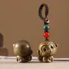 Talla de madera de sándalo verde, doce zodiacos, conjunto completo de rata, buey, tigre, conejo, dragón, serpiente, caballo, oveja, mono, pollo, perro, cerdo, colgante para teléfono móvil, bolso colgante