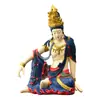 Adornos de Avalokiteshvara Guanyin de Agua y Luna de Estilo Chino Estatua de Buda Escultura Zen Decoración de Entrada para Salón de Té de Alta Gama de Estilo Chino