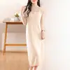 100% Lana Pura Tejido Tirantes Chaleco Falda Mujer Sin Mangas Hasta la Rodilla Otoño e Invierno 2024 Nuevo Versátil Ropa Exterior vestido