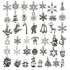 Set Mixto de 100 Aleaciones de Esmalte Navideño para Accesorios de Joyería DIY: Amuletos para Pulsera de Papá Noel, Muñeco de Nieve, Campana, Reno