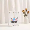 Bolsa de Regalo de Cumpleaños para Fiesta Bolsa Tote de Papel Kraft Caricatura de Unicornio Bolsa de Empaque para Compras Estampada Bronceado