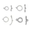 Hebilla Redonda Ot de Plata de Ley S925 Hebilla de Collar de Perlas Hebilla de Conexión para Pulsera DIY Hecha a Mano Hebilla de Joyería Hebilla de Acabado