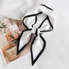 Bufanda Larga Versátil de Seda para Primavera y Otoño, Usada como Decoración de Cintura, Combinada con un Toque de Lujo, Presentando una Cinta de Moda Estampada por Ambos Lados y un Elegante Pañuelo Cuadrado Pequeño