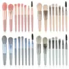 Kit con 8 Minibrochas de Maquillaje, Portátil Estilo Morandi, Cerdas Suaves, Kit de Herramientas de Belleza para Principiantes
