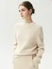 Suéter básico liso versátil casual de cuello redondo para mujer, 100% cachemira pura, nueva colección otoño 2026
