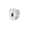 Broche Pandora de Plata de Ley 925 con Resina en Forma de Corazón de Flor de Durazno con Incrustación Completa de Diamantes, Tendencia de Moda Personalizada