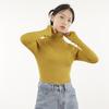 Fábrica de Roupas Femininas Lanling Suéter de Lã Tricô Sem Costura 18 Agulhas Cor Sólida Gola Alta Manga Longa Top para Trabalho Moda Feminina Versátil