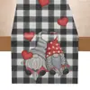 Bandeira de Mesa para Mesa de Centro, Antiderrapante, Não Fofa Facilmente, Elementos de Carta de Amor, Atmosfera de Feriado de Dia dos Namorados, Decoração de Mesa, Sala de Estar