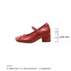 Nuevos zapatos Mary Jane de estilo francés para mujer con aumento interno de altura de 8 cm, detalle de lazo, tacón grueso y corte bajo