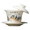 Impresión Panda Grasa de Res Jade Cerámica Tapa de Tres Talentos Taza de Té Tetera Kung Fu Simple Caja de Regalo Juego de Regalo Acompañante