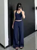 Deslumbrante conjunto esportivo de yoga para mulheres, conjunto de verão com bojos, Pilates, costas bonitas, calça de ginástica macia e de corte solto