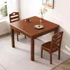 Mesa de comedor cuadrada de madera maciza para apartamentos pequeños, mesa cuadrada pequeña de estilo chino para ocio y juegos de cartas, adecuada para propiedades de alquiler, mesa de centro cuadrada