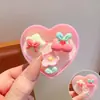 Caja de Regalo con Forma de Corazón para Niños Anillo Dibujo Animado Conejito Anillo de Fruta Joyería Ajustable para Niñas Juguete Regalo para Niña Pequeña