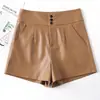 Pantalones de cuero transfronterizos para chicas calientes, minifalda casual de color liso para usar por fuera, nuevos pantalones de pierna ancha adelgazantes de cintura alta para otoño, versátil