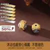 Plata 925 Chapada en Oro Patrón de Meteorito Amarillo Cuenta de la Fortuna Ovni Cuentas Sueltas para Hacer Joyería Accesorios DIY
