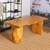 Mesa de Chá de Madeira Maciça Tora Mesa Longa Irregular Mesa de Conferência de Escritório Mesa de Computador Mesa de Chá para Sala de Estar em Casa