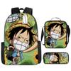Fuente de Amazon Transfronteriza mochila de una pieza One Piece Mochila Escolar Estudiante Mochila de Luffy Bolso de Hombro Estuche para Lápices