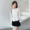 Ropa de Abrigo Temporada Otoño/Invierno para Niños y Niñas Estilo 2026 Casual Niña Estilo Coreano Niños Medianos y Mayores Chaqueta Bordada de Cuello Alto Esencial para Uniforme Escolar