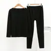Ropa de Otoño e Invierno para Hombre Camiseta Base Sin Costuras Forrada de Felpa Manga Larga A Prueba de Frío Ropa de Otoño Pantalones Largos Doble Capa Terciopelo Alemán Traje de Ropa Interior Térmica
