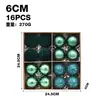 Decoraciones navideñas transfronterizas 6cm/16 piezas juego de bolas navideñas electroplateadas flocadas adornos colgantes para árbol de Navidad