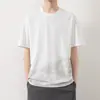 Camiseta de manga corta con cuello redondo para hombre, nueva de verano, color liso, estampada, de alta calidad, casual, holgada, moderna, camiseta top versátil