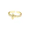 Anillo de Planeta Dorado y Plateado con Incrustaciones de Piedra, Moderno y Único, Anillo Abierto Ajustable Versátil Chapado en Oro para el Dedo Índice de Mujer