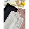 Calças Cigarrete Versáteis de Cintura Alta Finas para Primavera e Verão com Cintura Elástica, Calças Casuais Retas Cropped Femininas Primavera 2025