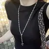 Colar para Mulheres, Pingente de Cruz Vintage, Joia da Moda, Corrente de Suéter de Luxo, Doce e Cool Estilo Ins, Corrente para Moletom de Garota Spicy