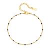 Moda Primavera Creek personalidad acero inoxidable gota de pegamento negro pequeña cuenta de arroz tobillera oro joyería al por mayor JC-150