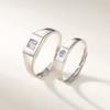 Anillo de pareja japonés y coreano simple de plata esterlina s925, anillo clásico liso con circonitas, anillo de pareja con personalidad, anillo combinable, pulsera abierta