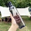 Taza Transparente de Plástico con Escala de Tiempo de Gran Capacidad, de Aspecto Moderno, Resistente al Calor, Fresca y de Moda, para Hombres y Mujeres, Portátil