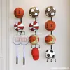 Estante de almacenamiento de baloncesto sin perforaciones para el hogar, montado en la pared, soporte para raquetas de bádminton, fútbol, voleibol, estante de almacenamiento de pelotas