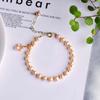 Pérola de Água Doce Natural Pó Champagne Branco Pérola Garra de Gato Prata de Lei Brincos Conjunto Pulseira Moda Atacado ao Vivo
