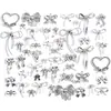Aleación Mixta Plata Antigua Pajarita Colgante Pulsera DIY Llavero Accesorio Decorativo Adorno Colgante U108