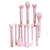 Set de brochas de maquillaje transfronterizo nuevo de 4, 6, 8 y 12 piezas con mango largo, brocha para contorno, brocha para polvos, brocha para cejas en stock