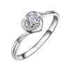 Anel de Diamante Zircônia Yihua Love Novo Anel de Diamante em Forma de Coração de Ouro 18K Anel de Pedido Laço Casamento Anel de Diamante Branco