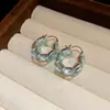 Pendientes de Moda Redondos de Circonita Vintage, Pendientes Estilo Palacio Retro, Pendientes de Lujo Ligero de Gama Alta al por Mayor