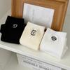 Meias Zhuji novas de cor sólida meias de cachorro femininas ins da moda fofas AB meias de cano médio alta cor desenho animado listras verticais longas
