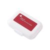 Caja de medicamentos portátil de doble capa con 8 compartimentos y subembalaje de plástico, caja de almacenamiento con pegatinas multifuncionales, subembalaje de pastillas