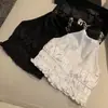 Top de Tirantes Metálico para Niña con Cuello Halter Verano 2026 Nuevo Satín Camisola con Cuello Halter Color Sólido Moderno Top de Tirantes para Niña