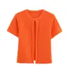 Comércio Exterior Roupas Femininas 2026 Moda Europeia e Americana Lantejoula Fio Metálico Tricô Camisola Top + Jaqueta para Mulheres E3668/69