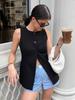 Chaleco Cardigan Negro de Cuello Redondo para Viajes de Verano Europeo y Americano Diseño para Mujer Chaleco de Cintura Ajustada Ropa para Mujer de Exportación para el Lugar de Trabajo